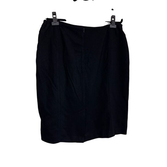 Talbots Skirt Womens Size 14W Black Pencil Stretch Knit Rayon Zip Back Casual - Picture 2 of 7